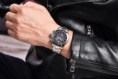 PAGANI DESIGN Orologio meccanico automatico da uomo in acciaio inossidabile, impermeabile 10Bar, sportivo, di lusso casual per uomo