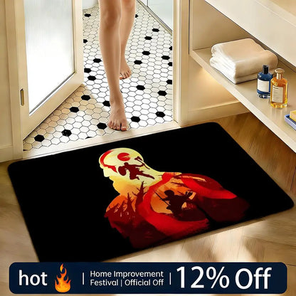 Soft Absorbent Non-Slip Rug Game God of War Floor Mat Home Decor Doormat Bedroom Floor Mat Shower Carpet