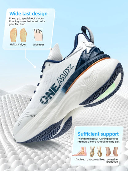 ONEMIX 2026 Jogging Running Shoes, Unisex Lightweight Sneakers, Road Wear-Resistant Fashion Sports Fitness Shoes