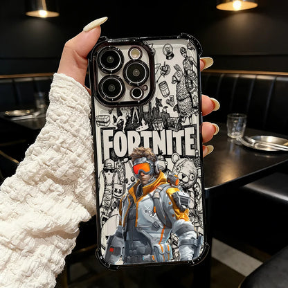 Capa de Telemóvel FortniteS Popular Game com Revestimento para iPhone 17 17e 16e 16 15 14 13 12 11 Pro Max X XR XSMax 7 8 Mini Air Plus Antichoque