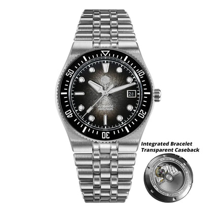 Orologio subacqueo di lusso da uomo San Martin 40mm, Miyota 9015, quadrante smaltato sunburst, automatico meccanico, impermeabile 200m, SN0148