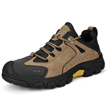 HIKEUP Comfortable Men Trekking Sneakers Male Shoes Waterproof Rubber Sole High Quality Hiking Shoes Wear-Resistant Non-Slip