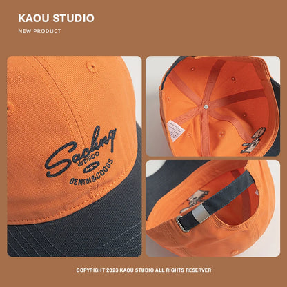 Deep top men's baseball cap big head circumference contrasting color trend street versatile sunshade women's cap