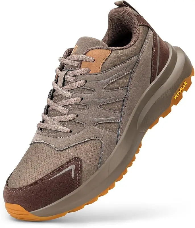 FitVille Extra Wide Sneakers For Men Hiking Walking Shoes Wide Toe Box Lightweight Running Shoes For Flat Feet With Arch Support