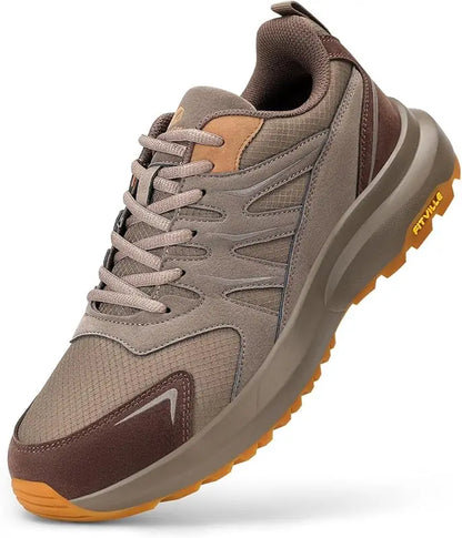FitVille Extra Wide Sneakers For Men Hiking Walking Shoes Wide Toe Box Lightweight Running Shoes For Flat Feet With Arch Support