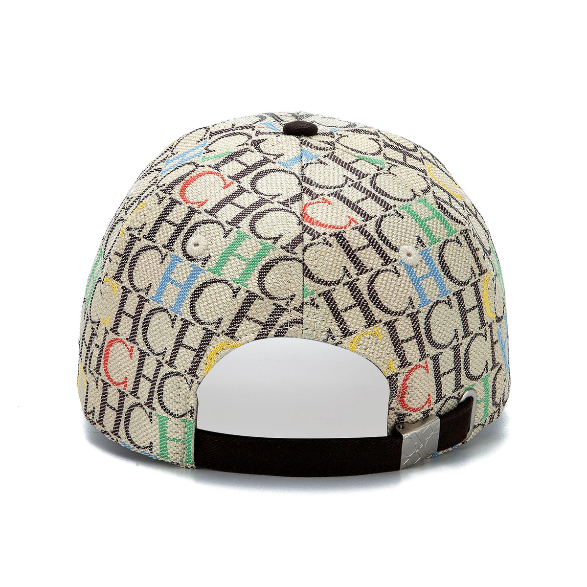 Șapcă de baseball cu imprimeu monogramă CH, structurată, ajustabilă, unisex, tip „dad hat”, cu vizieră de soare, stil streetwear, din țesătură neagră, șapcă casual
