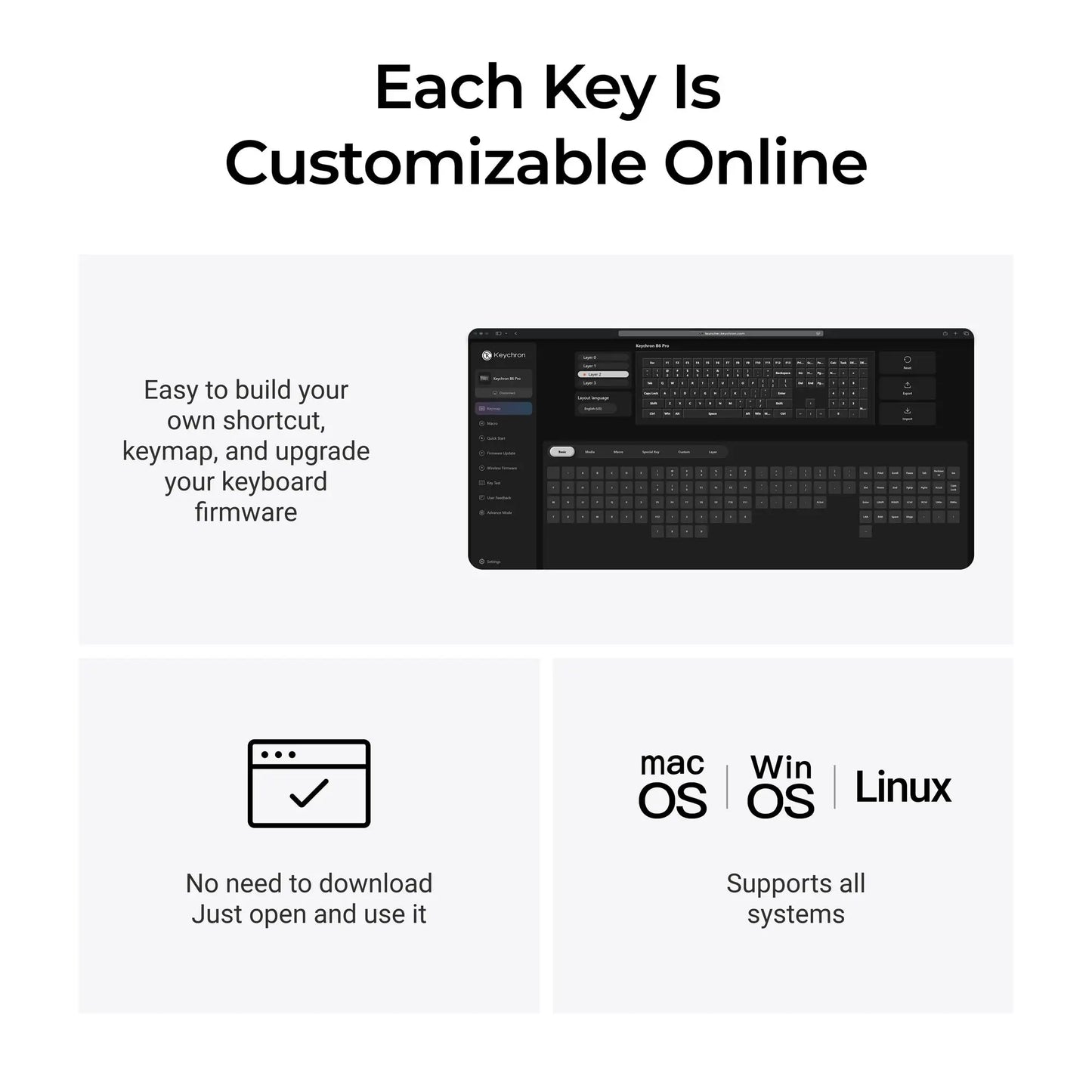 Teclado inalámbrico ultrafino Keychron B6 Pro con distribución ISO, tamaño completo, portátil y ligero, conexiones 2.4GHz y Bluetooth