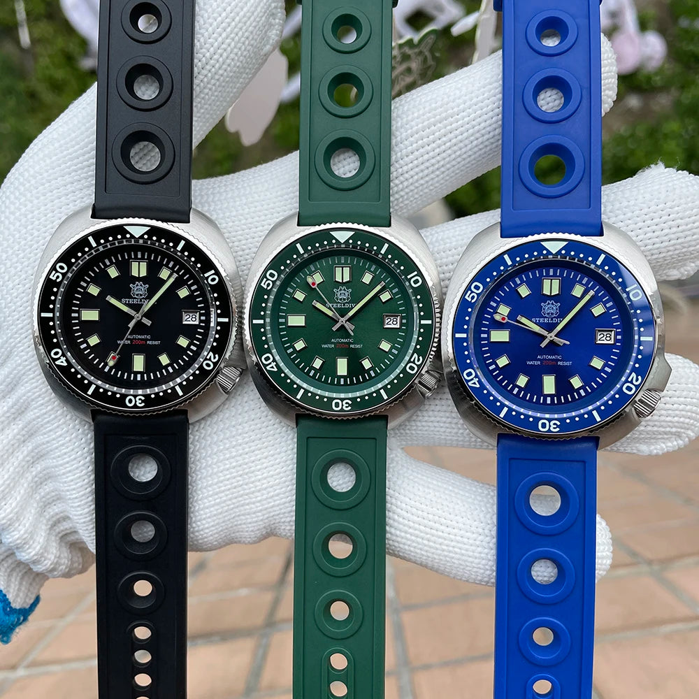 STEELDIVE SD1970 Automatic Mechanical Diver Watch Captain Willard NH35 Watches TURTLE Homage Water Resistant 200M Dive Watch Men