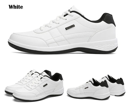Sapatos para Homem YRZL Primavera Outono Impermeáveis, Ténis de Caminhada em Pele para Lazer e Desporto Masculino, Calçado Antiderrapante para Homem