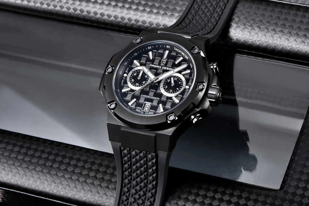 Orologi al quarzo da uomo PAGANI DESIGN – Cronografo sportivo di lusso, impermeabile, dotato di lancette luminescenti e vetro zaffiro con trattamento antiriflesso