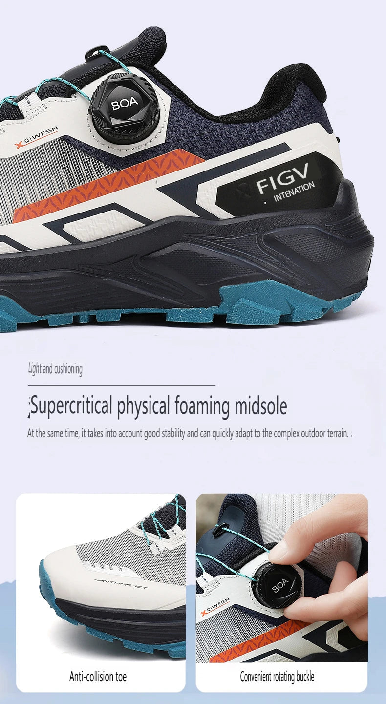 Scarpe da running da uomo primavera/estate, scarpe da trekking outdoor resistenti all’usura con chiusura BOA, stile sportivo e casual traspirante