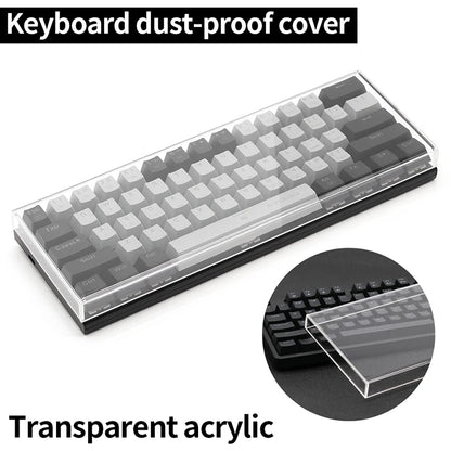Funda protectora transparente de acrílico para teclado mecánico, cubierta antipolvo para teclado de 60/61/64 96 98 104/108 teclas, funda para ratón y teclado