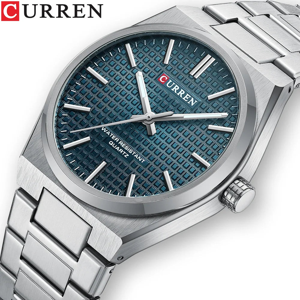 Montre pour homme CURREN 8439 – Modèle de grande marque, style luxe et professionnel, étanche, en acier inoxydable, type militaire, à mouvement quartz.