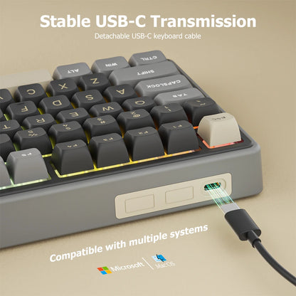 Teclado mecánico con cable RK ROYAL KLUDGE R98Pro Gasket, 98 teclas, RGB, hot-swappable, botón desmontable para gamers, keycaps PBT