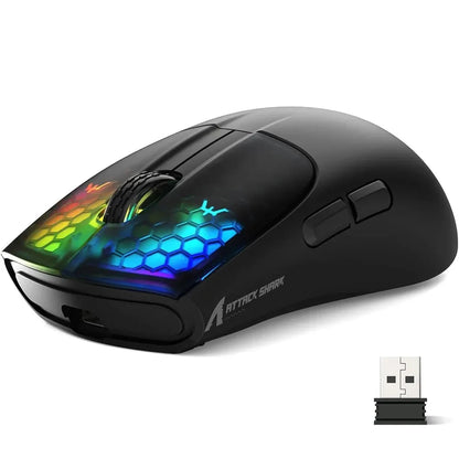 Rato Gaming Sem Fios ATTACK SHARK X5 49g, Bluetooth Tri-Mode, Sensor Ótico PixArt para PC/MAC/Windows