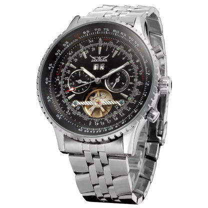 Jaragar 50MM Automatic Mechanical Watch for Men,Multifunctional,Date Month Week Display,3ATM Waterproof,Business Casual Style
