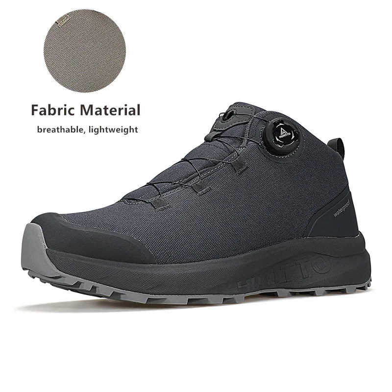 Zapatos de cuero HUMTTO para hombre, calzado deportivo de invierno para camping y actividades al aire libre, botas de trekking transpirables, zapatillas de senderismo antideslizantes para hombre