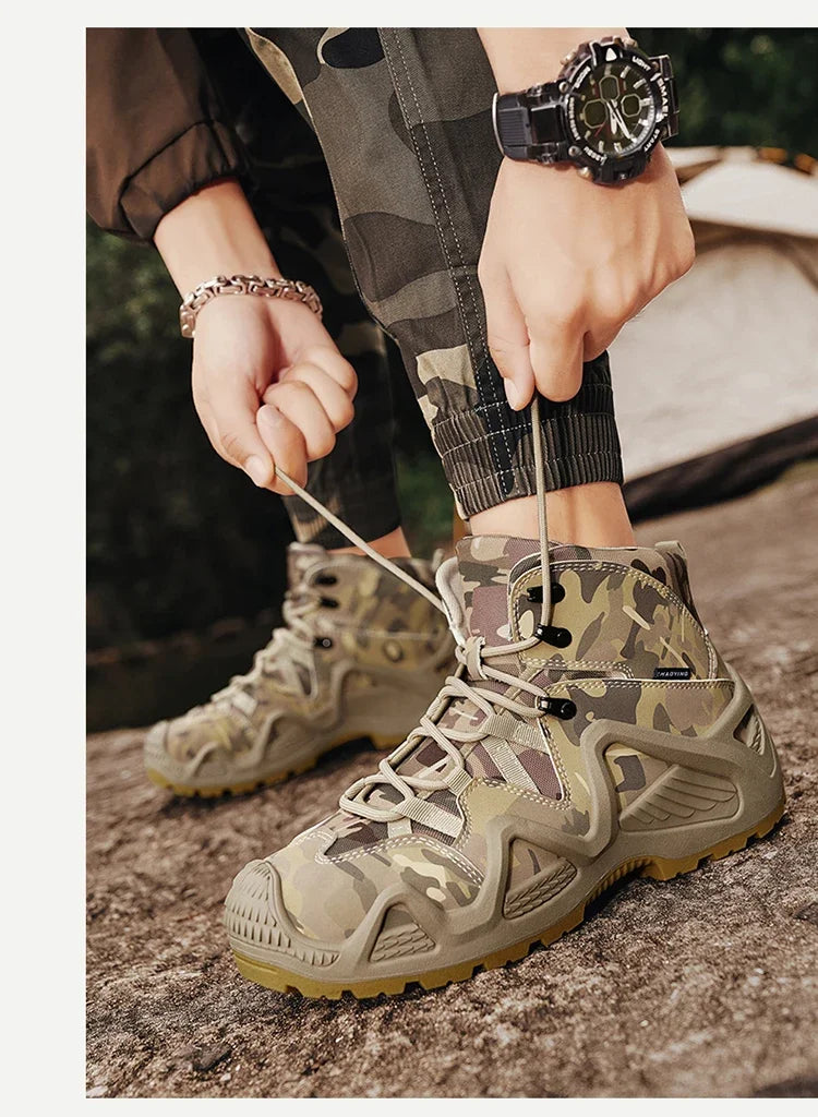Anti Slip and Wear-resistant Hiking Shoes Comfortable Desert Work Boots Autumn Winter Platform and Ankle Boots, Men's Snow Boots