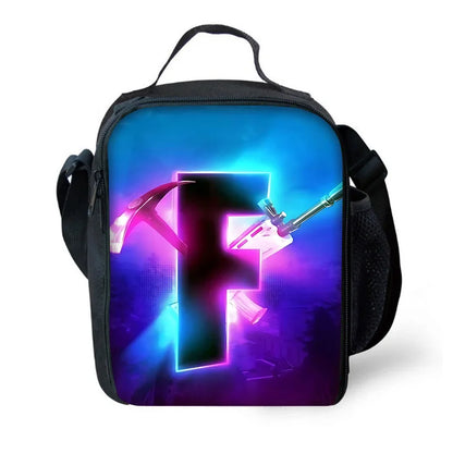 Popular Game Fortnite Child Insulated Large Capacity Bag for Boys and Girls Student Outdoor Reusable Thermal Cooler Lunch Box