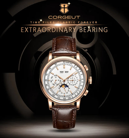 Custom Logo Diy Automatic Mechanical Watches For Man Business Multification Date Day Month Year 316L Mechanical Men's Watches