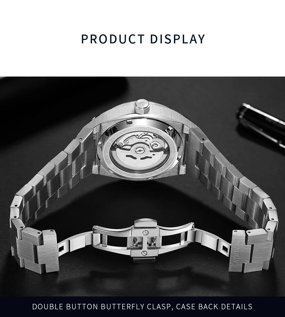 CADISEN Luxury Design 42MM Men Watches Japan MIYOTA 8215 Sapphire Glass Mechanical Automatic Watch Men 100M Waterproof