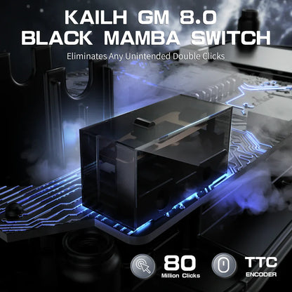 Rato Gaming ATTACK SHARK R3 em Liga de Magnésio 8K SUPERLIGHT 8000Hz, 6 DPI Ajustáveis até 26000, PAW3395, BT/2.4G Sem Fios/Com Fios