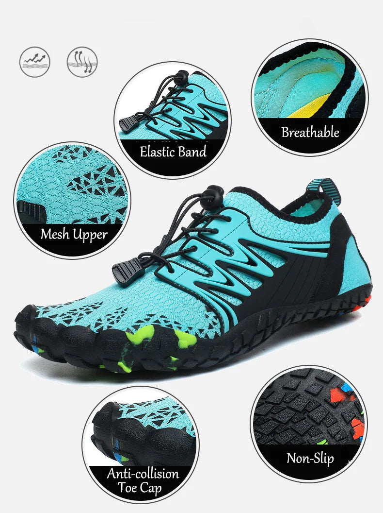 Zapatos acuáticos unisex de secado rápido con drenaje para vadeo, playa, deportes acuáticos, natación, yoga, buceo, surf y uso barefoot