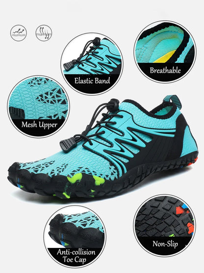 Zapatos acuáticos unisex de secado rápido con drenaje para vadeo, playa, deportes acuáticos, natación, yoga, buceo, surf y uso barefoot