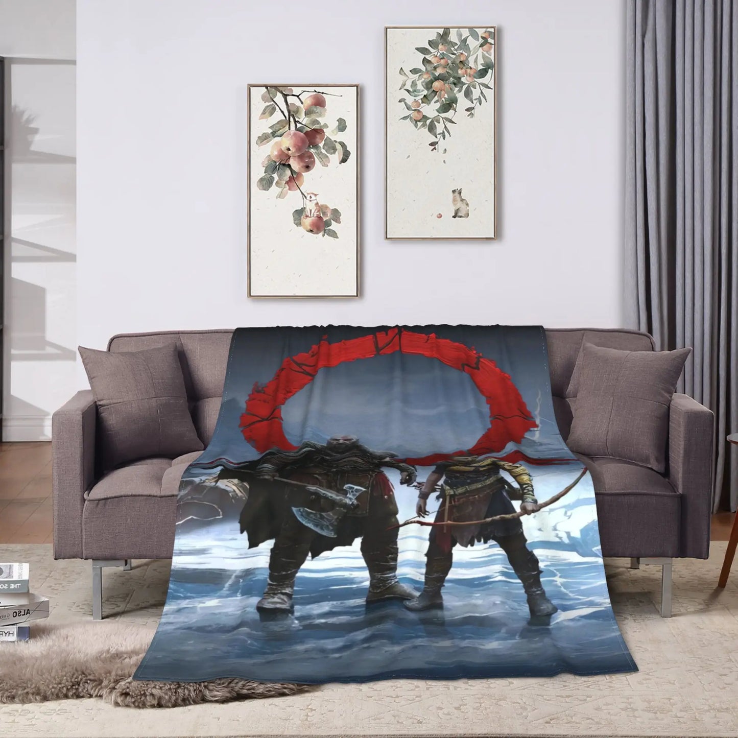 God of War Game Gamers Kratos Warm Blanket  Decorative Plush Throw Blanket Funny Couch Bed Flannel Bedspread Sofa Bed Cover