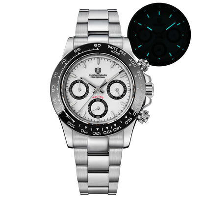 Watchdives WD16500 V2 Men's Watch VK63 Quartz Movement Chronograph Wristwatch Stainless Steel Sapphire Crystal Luminous Watches