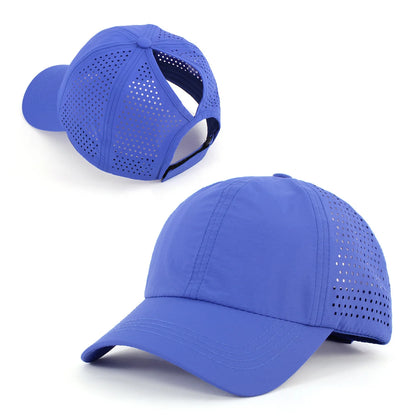 Quick Drying Tongue Hat Women Mesh Breathable Hat Men Summer UV Protection Stay Cool Stylish Adjustable Ponytail Hat
