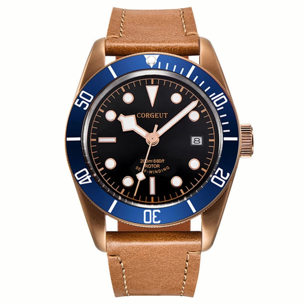 Luxury NH35A Corgeut 41mm Automatic Men Watch PVD Case Sapphire Military Male 10BAR wim Watches Luminous Mechanical WristWatches