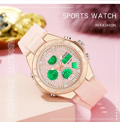 SANDA Top Brand New Lady Luxury Ms LED Digital Sport Watch Leisure Fashion Quartz Watch Women Girl Military 50M Waterproof Watch