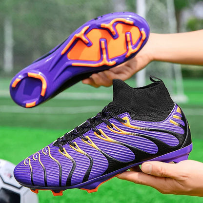 Chaussures de Football pour hommes, chaussures de Sport FG/TF, bottes d'entraînement en plein air pour garçons, antidérapantes, longues pointes, Futsal d'intérieur confortables
