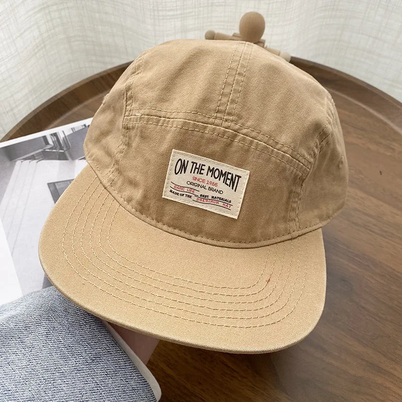 ON THE MOMENT Casquette de baseball 5 panneaux en coton Casquettes snapback Casquettes « Bone » pour homme Casquettes hip-hop originales pour hommes et femmes, réglables
