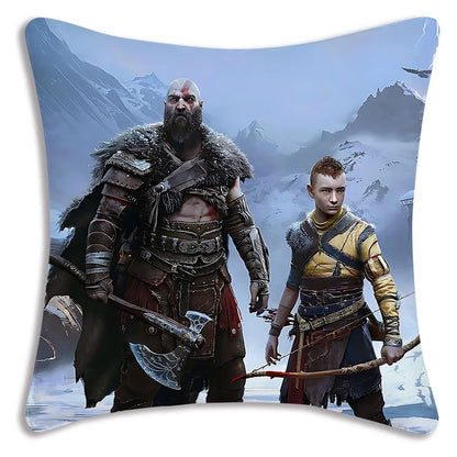 Pillow Covers Cartoon Game G-God of War R-Ragnaroks Sofa Decorative Home Double-sided Printing Short Plush Cute Cushion Cover
