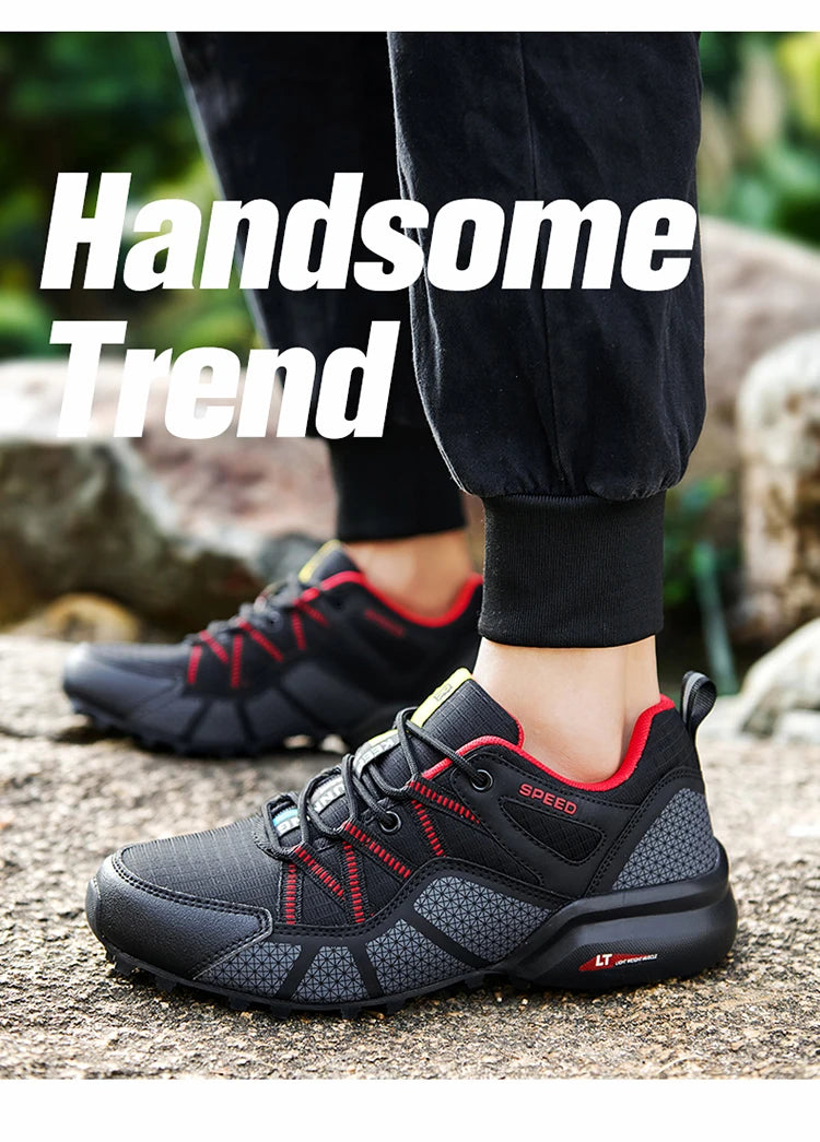 Sapatos de Caminhada para Homem Todo-o-Terreno, Calçado Desportivo Outdoor em Malha Respirável, Antiderrapante e Resistente ao Desgaste, Sapatos de Caminhada e Ciclismo Outdoor