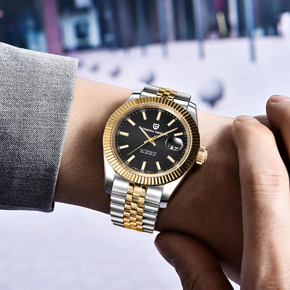 PAGANI DESIGN Men Mechanical Watch Luxury Automatic Watch Jubilee Bracelet Japan Movement 100M Waterproof Sport Wristwatch 1645