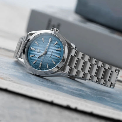 Ρολόι Watchdives WD0006, μηχανισμός VH31 με ομαλή κίνηση του δευτερολέπτου, κυρτό ζαφειρένιο κρύσταλλο, φωταυγές επίστρωμα BGW9, αδιάβροχο έως 10 bar, 38 mm, vintage στυλ