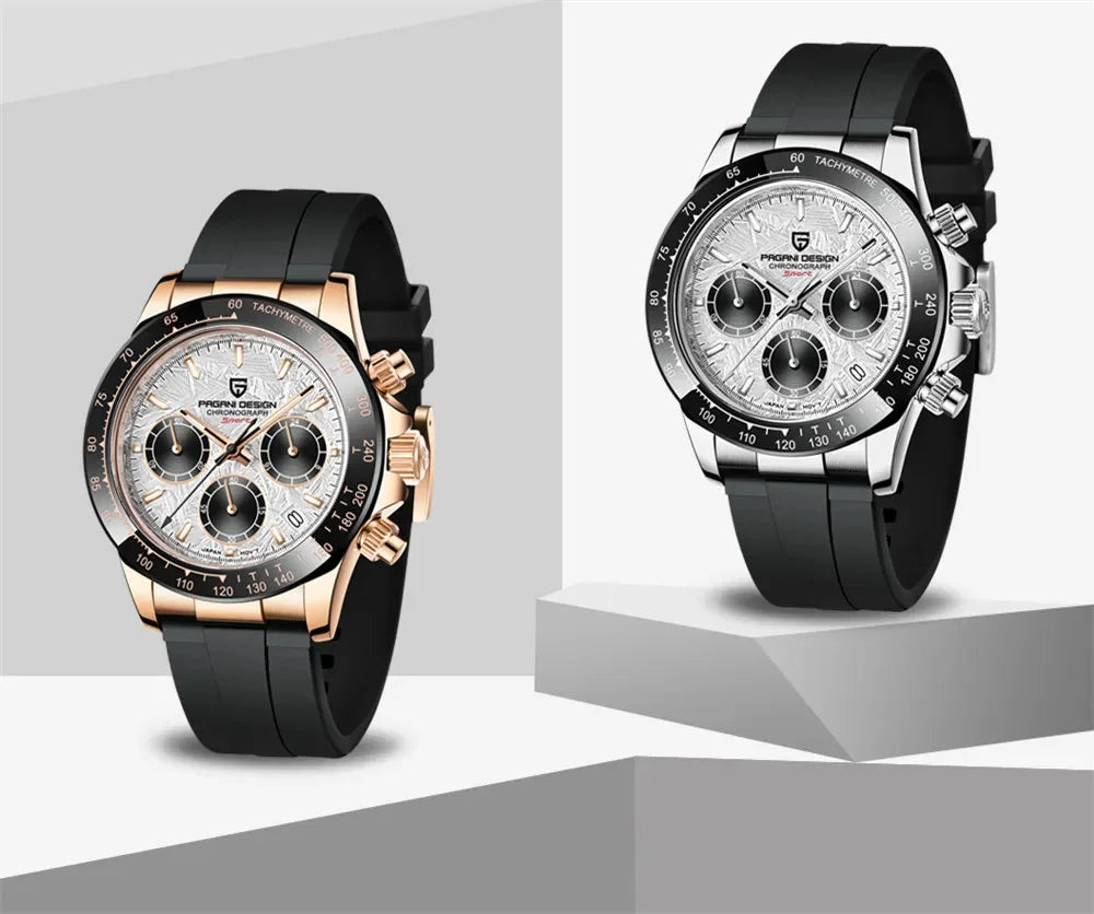Nuevo original PAGANI DESIGN PD-1664 reloj de pulsera de lujo para hombre con movimiento de cuarzo japonés VK63, cristal de zafiro, cronógrafo impermeable dorado