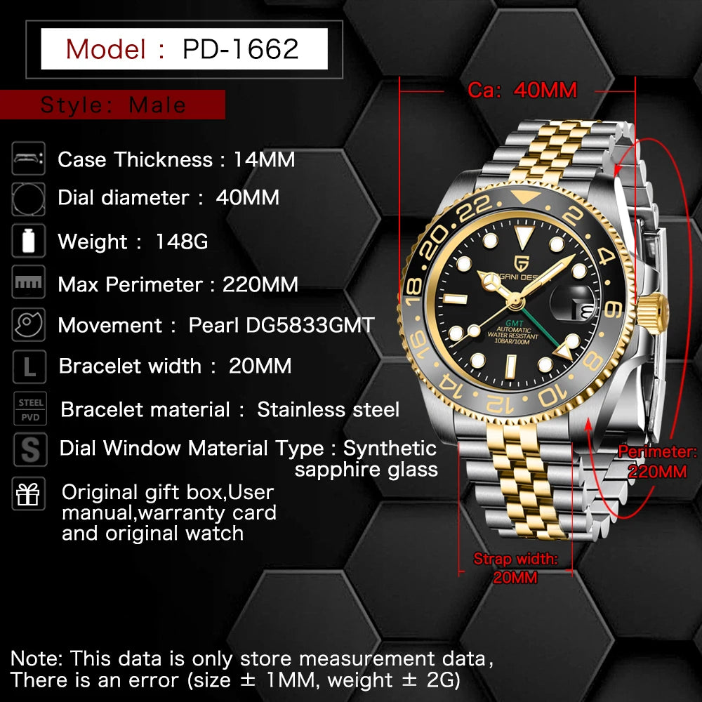 New PAGANI DESIGN Top Luxury Watch 8215 Sports Mechanical Automatic Watch Waterproof Stainless Steel Sapphire Watches for Man