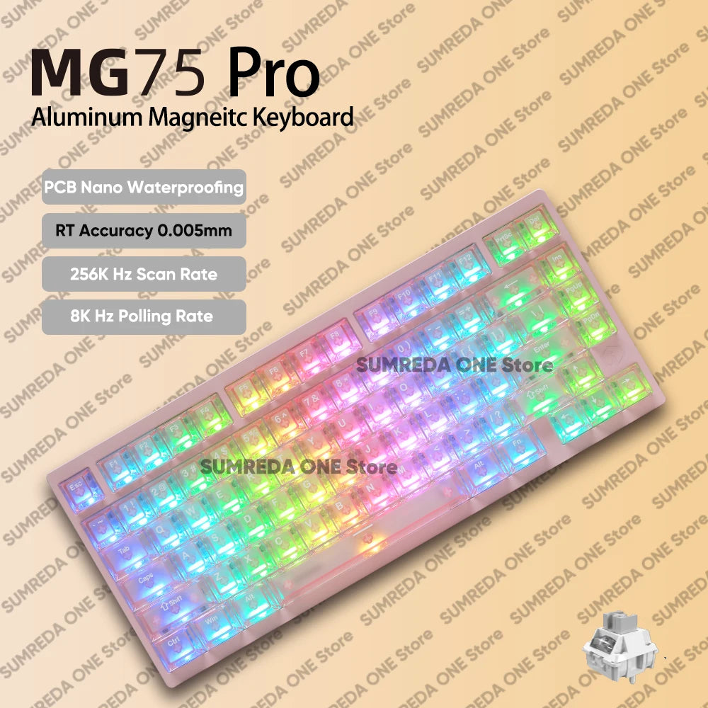 IROK MG75 Pro MG75 Max Aluminum Magnetic Gaming Computer Mechanical Keyboard 75% Rapid Trigger 8K RGB Hotswap Gamer Keyboard