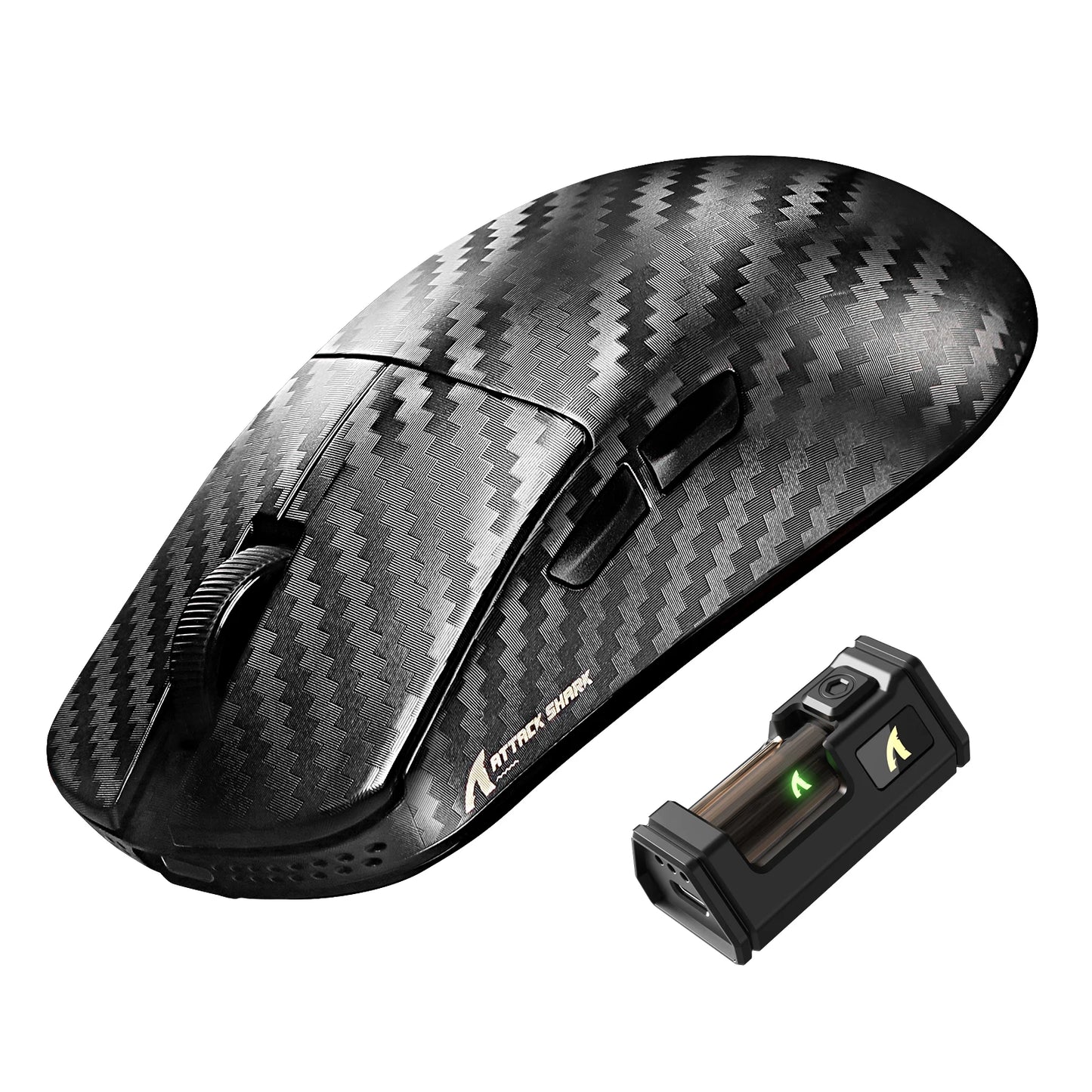 Rato Gaming Sem Fios ATTACK SHARK R11 ULTRA em Fibra de Carbono, 8000Hz, PAW3950MAX, 42000DPI, Leve 49g, 20000FPS, Nordic 52840