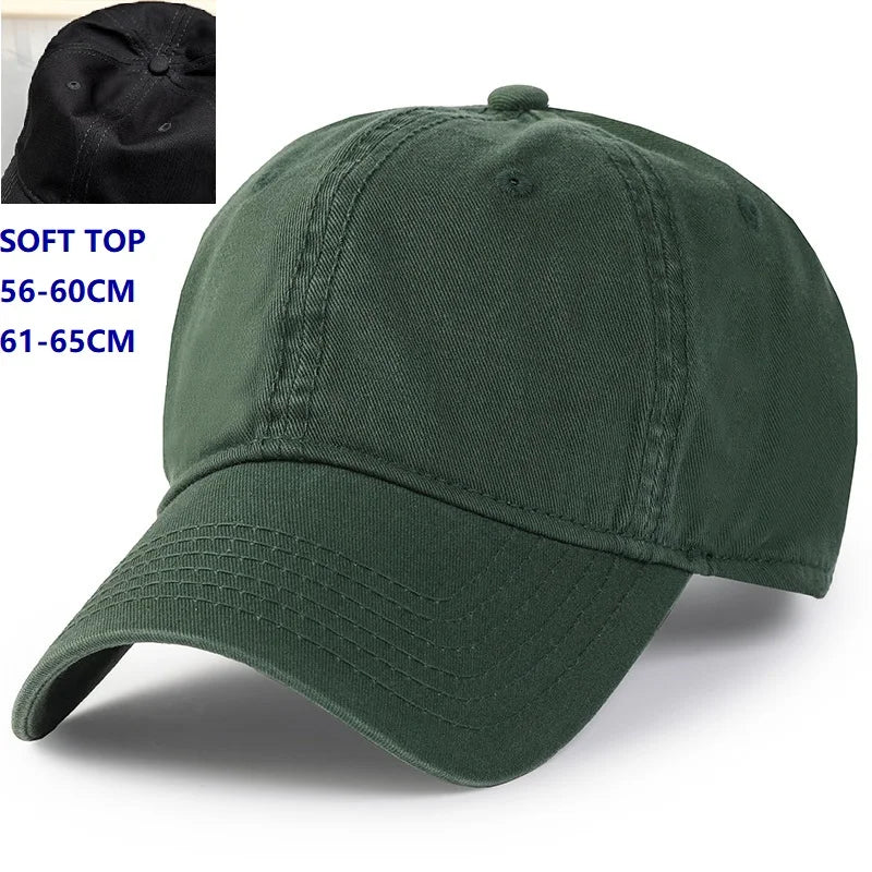 Baseball Caps for Big Head Men Women XXL Oversize High Crown Adjustable Plain Solid Snapback Hats 56-60cm 60-65cm