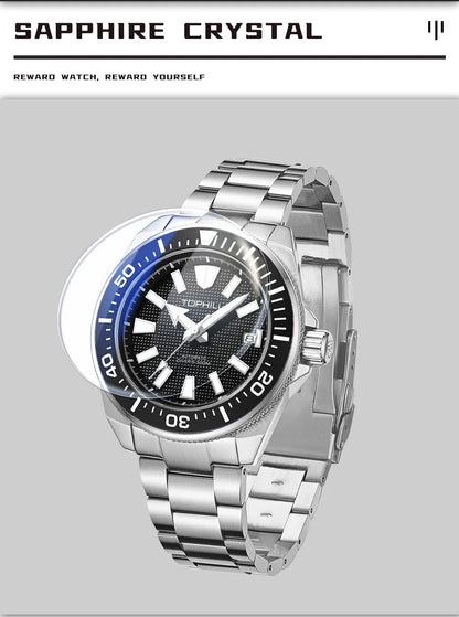 TOPHILL 43.5mm Professional Dive Watch Automatic NH35 Movement Sapphire 300M Waterproof Super Luminous Diving Men's Wristwatches