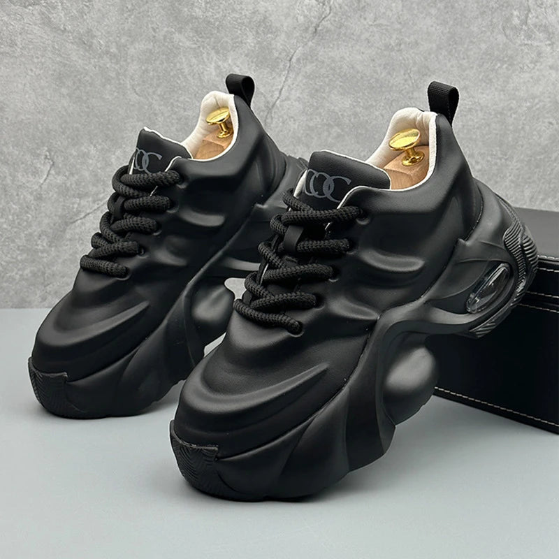 Plus Size Men's 2026 New Dad Sneakers Thick Platform Sole Fashion Versatile Casual Athletic Shoes Trendy Comfortable Daily Shoes