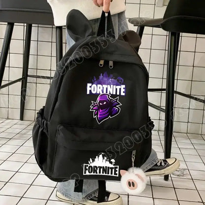 New Fortnite Cartoon Backpack Boy Girl Casual Schoolbag Large Capacity Student Bag Rabbit Ears Travel Backpack Stationary Gift