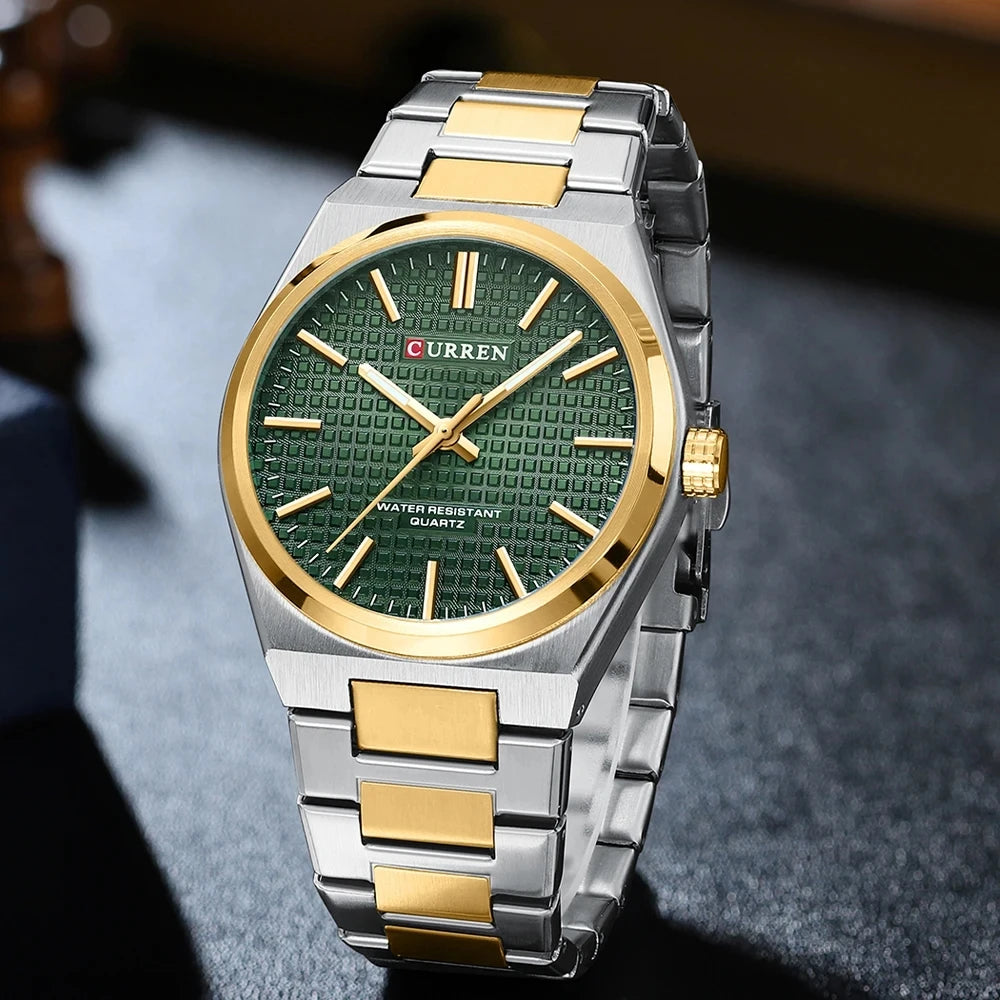 Montre pour homme CURREN 8439 – Modèle de grande marque, style luxe et professionnel, étanche, en acier inoxydable, type militaire, à mouvement quartz.