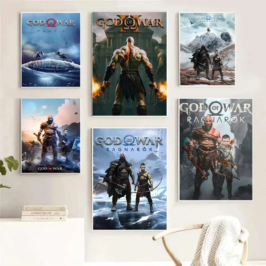 Game G-God of War Painting Calligraphy Canvas Poster Crease-Free Waterproof & Durable Wall Decor for All Spaces