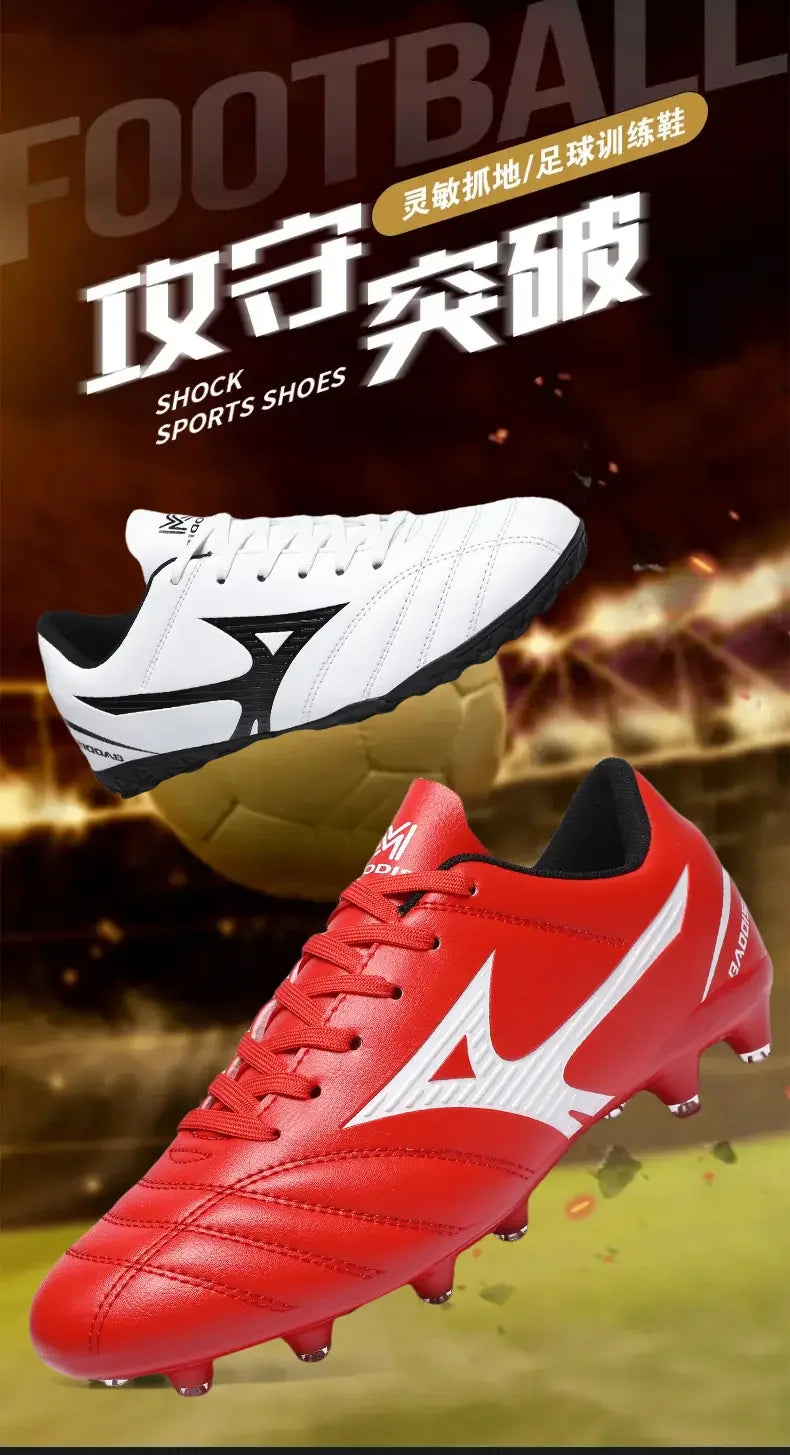 New Arrival Main Push Soccer Cleats with Long Broken Studs, Outdoor Sports Football Shoes